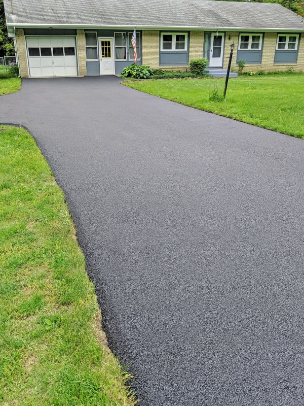 Residential Driveway with New Asphalt